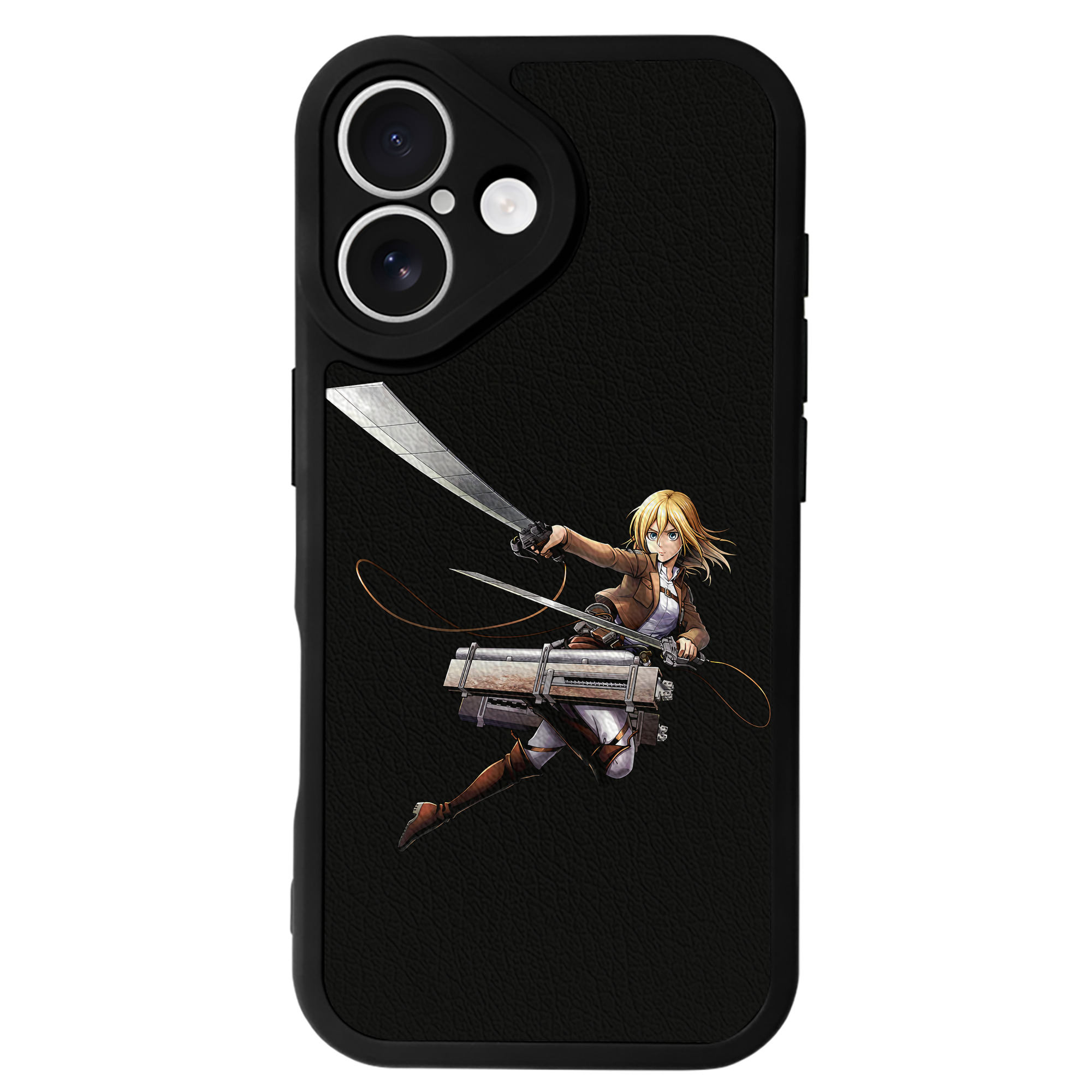 （画像用） 進撃の巨人 クリスタ·レンズ Attack on Titan Christa Lenz 【iPhone 16シリーズ対応】シリコンスマホケース（レザー調） 材質：シリコン